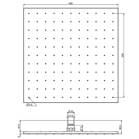 Fima Carlo Frattini Soffioni Верхний душ 40х40см., цвет: чёрный матовый, артикул F2639/2NS
