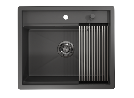 Кухонная мойка GRANULA (6051, ГРАФИТ МАТОВЫЙ), артикул 6051, ГРАФИТ МАТОВЫЙ