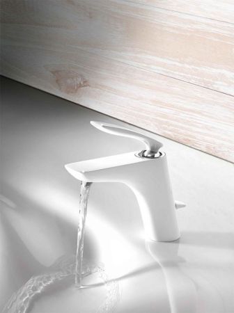 Смеситель для раковины  KLUDI BALANCE 520239175 (белый/хром, L-12,6 H-10), шт, артикул 520239175