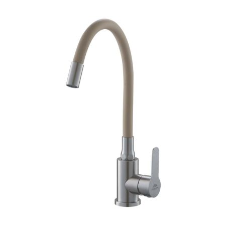 Смеситель для кухни с гибким изливом FASHUN A54101-15, сатин/бежевый