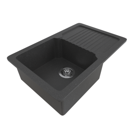 Мойка MIXLINE ML-GMS24 СТАНДАРТ с крылом, черный (308), 765*490*200мм (554875), артикул 554875