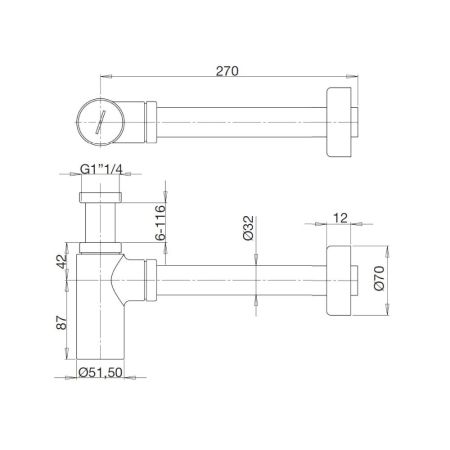 Сифон для раковины Webert AC0020010, золото