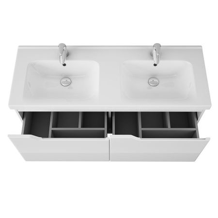 Тумба Hella 120, 2 чаши, белый лак, артикул OW24.07.00