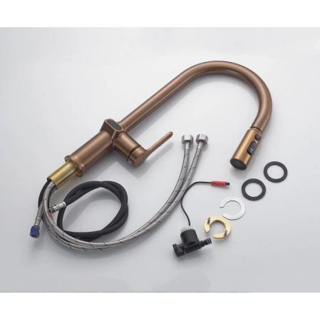 Смеситель для кухни с индикатором температуры Knotlor KN-100/RB, бронза, артикул KN-100/RB