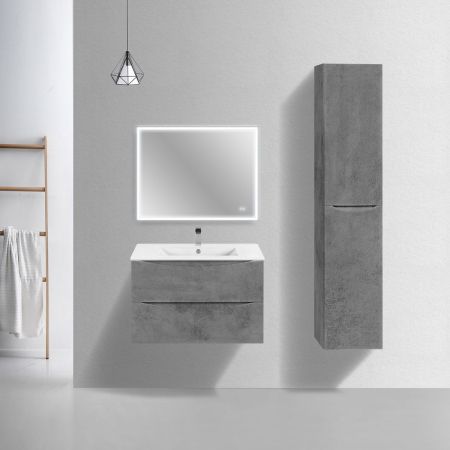 База под керамическую раковину Mia Slim 800 подвесная, 2 выкатных ящика soft close, Beton, артикул VMC-2MC800S1BT