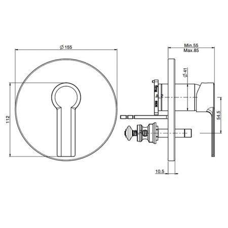 Смеситель для душа, Fima Carlo Frattini, Mast, тип открывания воды-однорычажный, монтаж-настенный встраиваемый, с переключателем на 2 источника, внутренняя часть-необходимо заказать, с переключателем, цвет-хром, артикул F3139X2CR
