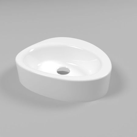 Умывальник WHITECROSS Moonstone B 40x35 (белый глянец) иск. камень, артикул 0728.040035.100