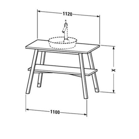 Duravit Cape Cod Консоль 825x1120x570 мм деревянная напольная с 1 полкой, цвет Граб, артикул CC953208181