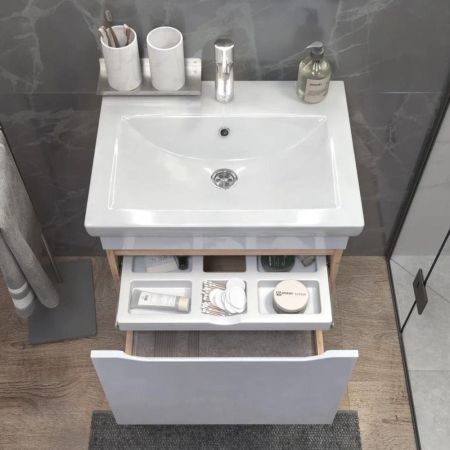 Тумба с раковиной подвесная VIGO Grani 057 дуб золотой, 60 см, артикул 057 дуб золотой-com