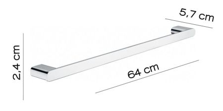 Gedy Azzorre, полотенцедержатель, длина 64 см, цвет хром, артикул A121/60(13)