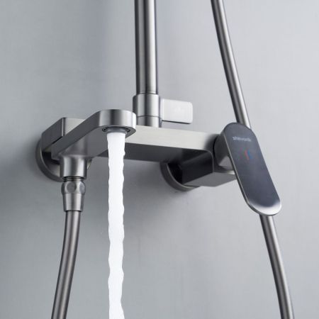 Душевая система Shevanik S4536T, оружейная сталь