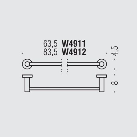 Colombo Plus Полотенцедержатель, 835мм, цвет: чёрный матовый, артикул W4912.NM