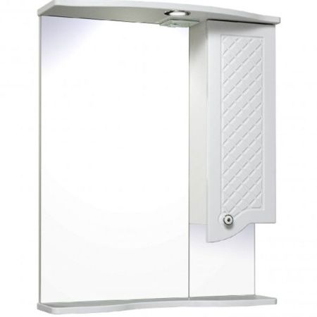 Зеркало со шкафом Runo Милано 65 4620750026547 с подсветкой Белое