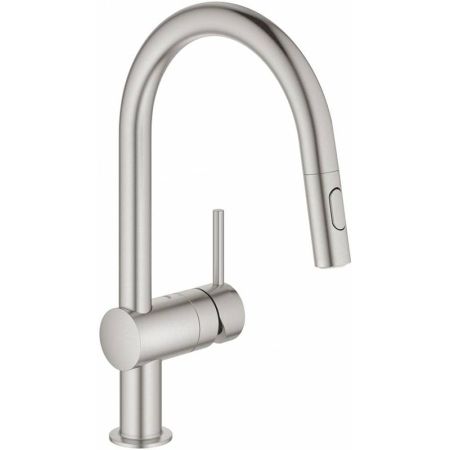 Смеситель для кухни GROHE Minta с выдвижным изливом, суперсталь (32321DC2), артикул 32321DC2