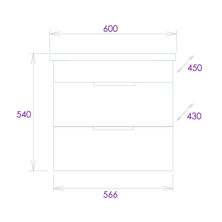 Тумба Onika Легран 60 подвесная, дуб галифакс (ум. Como 60)
