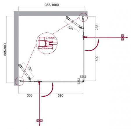 Душевой уголок BelBagno KRAFT-AH-22-120/80-C-Cr-L, артикул KRAFT-AH-22-120/80-C-Cr-L