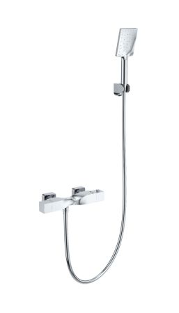 Смеситель для душа с термостатом WONZON & WOGHAND Twist, Хром (WW-B2025-A-CR), артикул WW-B2025-A-CR