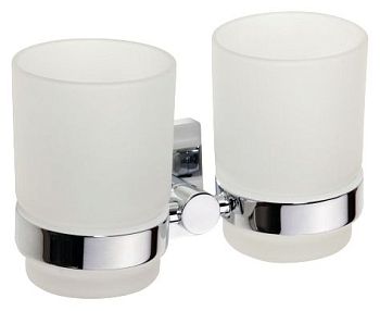 Стакан двойной для зубных щеток Beta настенный 160x95x90мм, хром