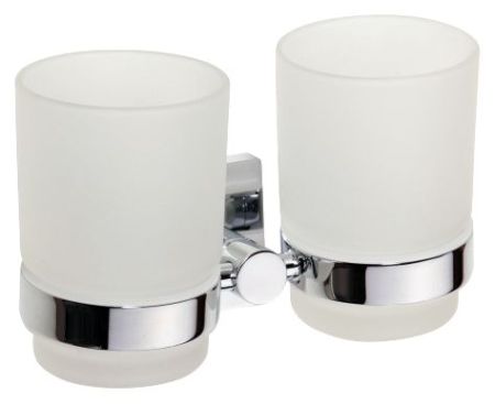 Стакан двойной для зубных щеток Beta настенный 160x95x90мм, хром, артикул 132110022