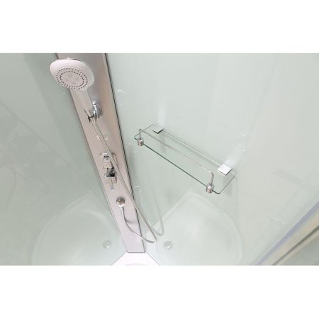 Душевая кабина Black&White Galaxy G8503 профиль Серебристый хром задняя стенка Белая