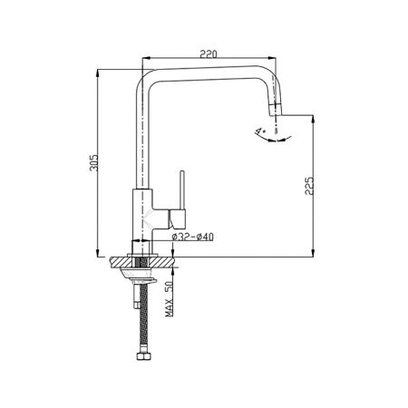 Смеситель для кухни Timo Saona 2306F champagne, артикул 2306Fchampagne