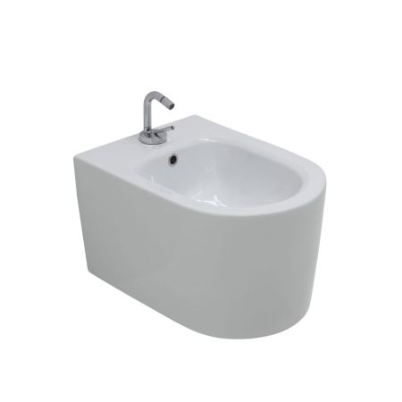 White Ceramic Geo, подвесное биде c крепежом, цвет белый глянцевый, артикул W1090401