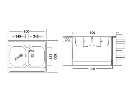 Кухонная мойка UKINOX Стандарт STM800.600 20--6C 3C-, 60*80, артикул STM800.600 20--6C 3C-
