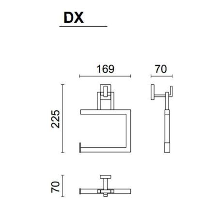 OASIS SQUARE Держатель туалетной бумаги, правый, цвет хром, артикул 0SQR00802200017CR