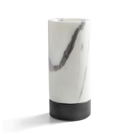 3SC APUANA 2.0 Стакан настольный, цвет: мрамор Bianco Statuario/nickel nero opaco, артикул AP03ACFM