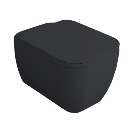 Simas Henges Унитаз подвесной безободковый 38х55 см, цвет antracite matt (без креплений F85), артикул HE18 antracite  matt