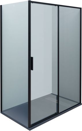 Душевая дверь Aquanet Pleasure Evo 140 AE65-N140-BT профиль черный, прозрачное стекло, артикул AE65-N140-BT