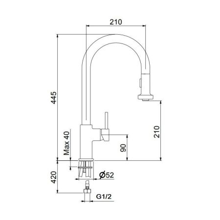 Смеситель для кухни Webert Sidney SY940302345, никель, артикул SY940302345