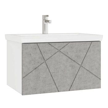 Тумба под раковину подвесная VIGO Geometry 034 бетон, 70 см