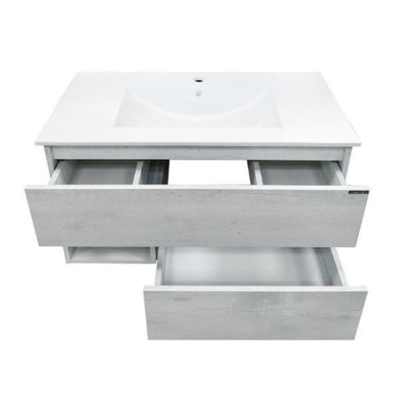 Тумба с раковиной Comforty Турин 90 4147127 подвесная Дуб белый, артикул 4147127
