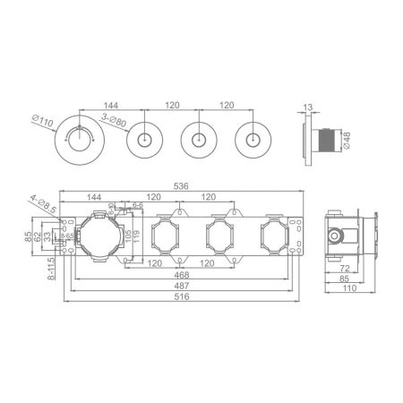 Смеситель для душа термостат Raglo R20.263.09, графит