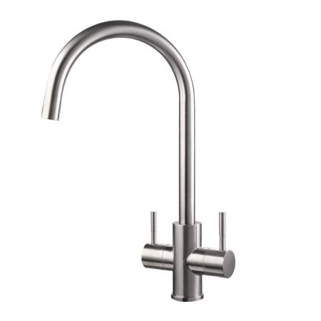 Смеситель для кухни двухзахватный WesnaArt EKO05-1102, сатин, артикул EKO05-1102