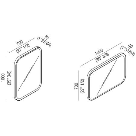 Agape Memory Зеркало c рамкой, и внутренней LED подсветкой, цвет: белый