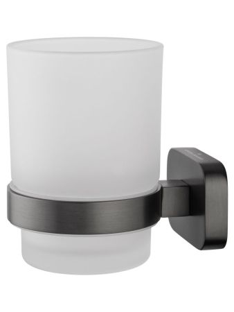 Стакан для зубных щеток с держателем WONZON & WOGHAND GRAFFITY, Темный графит (WW-9321-BGM), артикул WW-9321-BGM