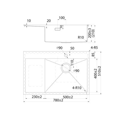 Мойка IDDIS Haze 780*510 сатин, правая (HAZ78SRi77), артикул HAZ78SRi77