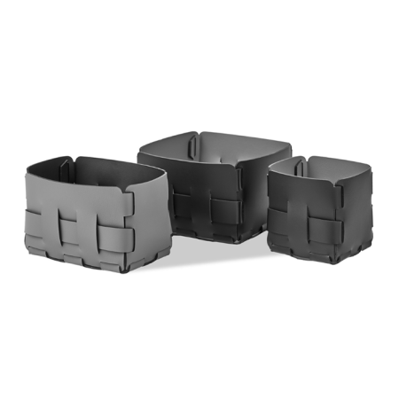 ADJ Корзинка Mini Bottega, 19x19xH13 см., цвет: черный/серый, артикул 1019.01/03