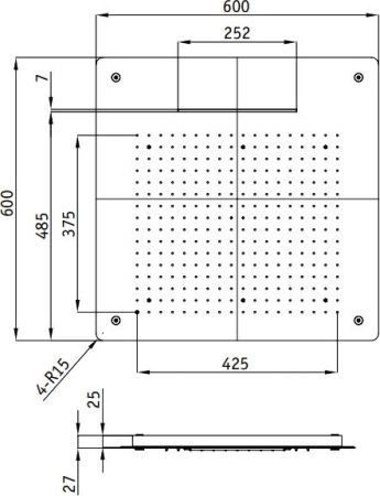 Верхний душ RGW Shower Panels SP-74 21140274-01 Хром