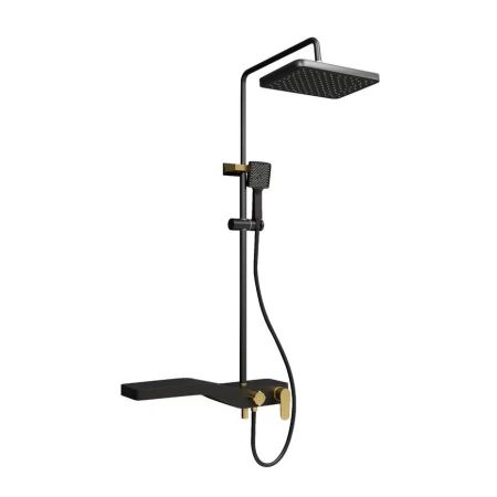 Душевая система Fixsen WAVE FX-9400B, черная+золото, артикул FX-9400B