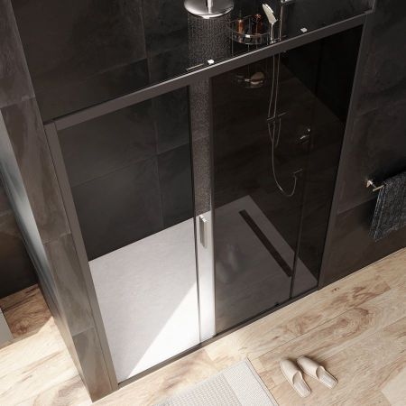 W90G-140-1-195BG Gem Solo Дверь душевая 140х195, стекло тонированное, профиль черный матовый, артикул W90G-140-1-195BG