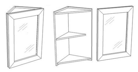 Зеркало-шкаф угловое "Классика 65" универсальное