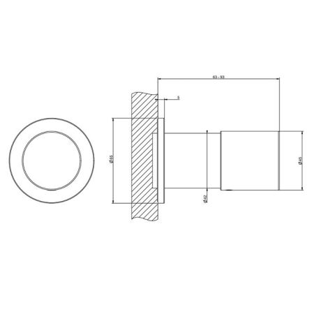 GESSI HABITO UNITO Смеситель настенный встраиваемый, однорычажный, внешняя часть, цвет Black Metal PVD