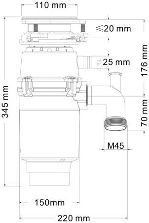 Измельчитель пищевых отходов Fmark FCD-602, артикул FCD-602