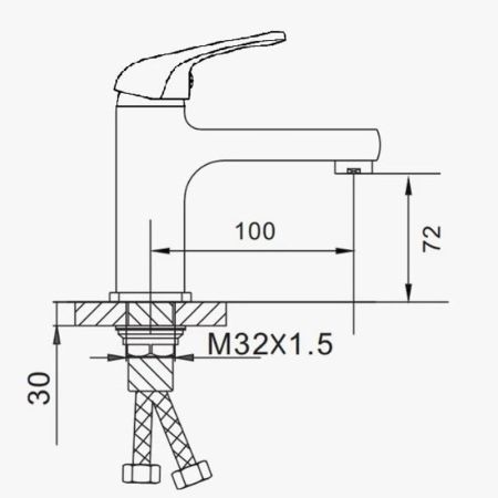 Смеситель для раковины D-Lin D110460, хром, артикул D110460