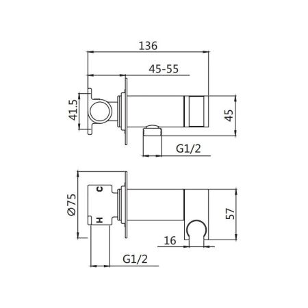 Гигиенический душ со смесителем Shevanik S147C, белый