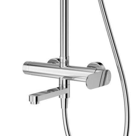 STYLUS-CVD-01 Душевая стойка со смесителем и изливом, хром, артикул STYLUS-CVD-01