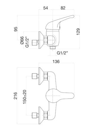 Смеситель для душа Fiore KING 39CR1200, хром, артикул 39CR1200